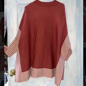 Maroon poncho sweater